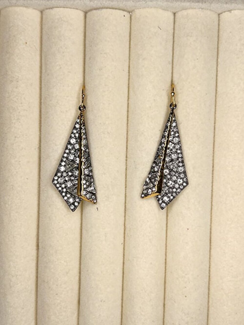 Alexis Bittar Crystal Encrusted Layered Origami Drop Earrings